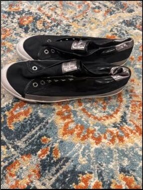 Coach Black and Silver Slip-On Sneakers VINTAGE SIZE 9